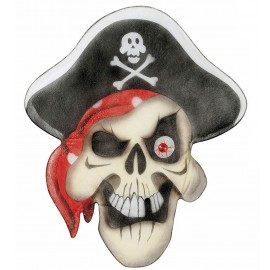Crâne Pirate en Chiffon avec Yeux de Pierre