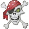 Crâne de pirate avec os croisés