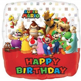 Ballon Super Mario Bros Happy Birthday