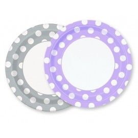 8 Assiettes à Pois 23 cm