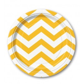 8 Assiettes Rondes Chevron 18 cm