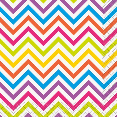 16 serviettes de table à chevrons