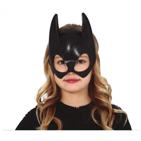 Demi-masque de chauve-souris pour enfants noir Pvc