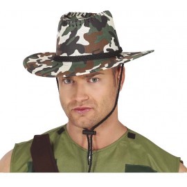 Chapeau de cow-boy marron à motif de camouflage