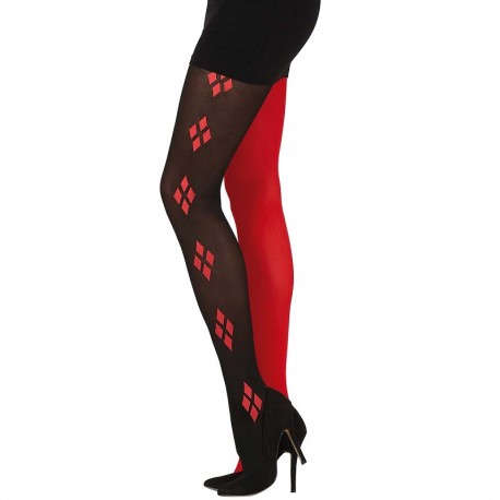 Collants rouges et noirs Harlequin Adultes