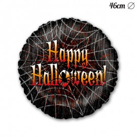 Ballon Happy Halloween Toiles d'Araignées 46 cm
