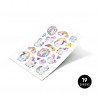 19 Autocollants Licornes