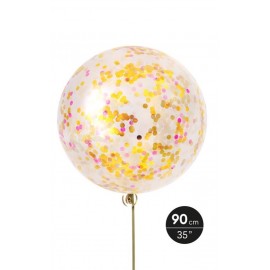 Ballon avec confettis métallisés 90 cm