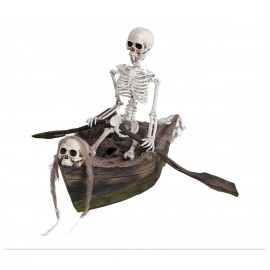 Squelette dans un bateau Avec Mouvement 37X17 cm