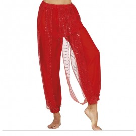 Pantalon de danse orientale (baladi) rouge