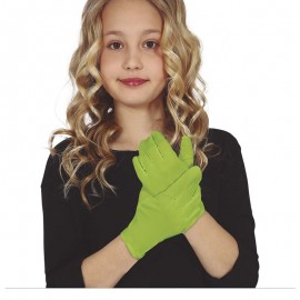 Gants vert lime pour enfants 19 cm