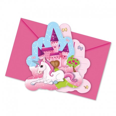 6 Invitations Licorne