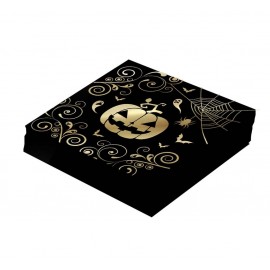12 Serviettes de Table Citrouille Or 33X33 cm