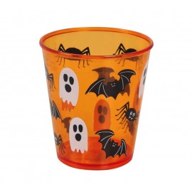 Verre orange d'Halloween 10 cm