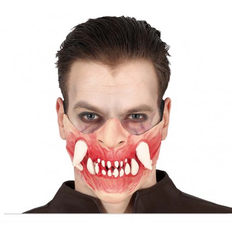 Demi-masque avec crocs en latex