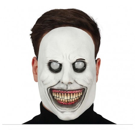 Masque en latex blanc souriant