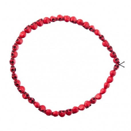 Collier têtes de mort rouges