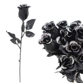 Rose noire et argentée 43 Cm