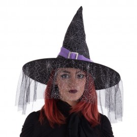 Chapeau de sorcière noir avec boucle