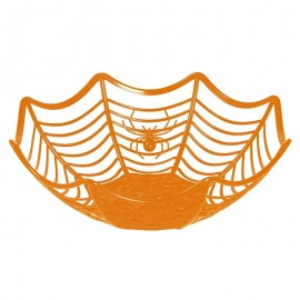 Bol plastique Toile d'araignée Orange 28X8 Cms