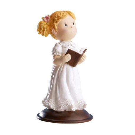 Figurine Communion Fille avec Bible 13,50 Cm