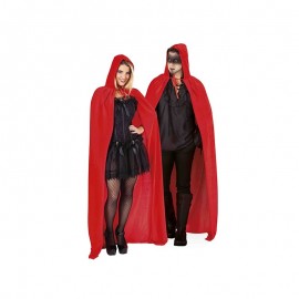 Cape Rouge Avec Capuche Effet Velours Adulte