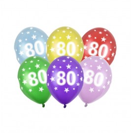 Ballons Numéros 80 Latex 30 cm