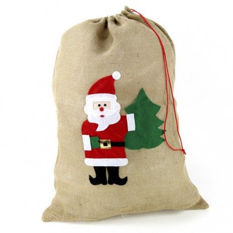 Décoration de Noël en sac de jute Père Noël 50 X 0,20 X 70 Cm