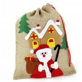 Décoration de Noël en sac de jute Père Noël 27 X 0,20 X 35 Cm