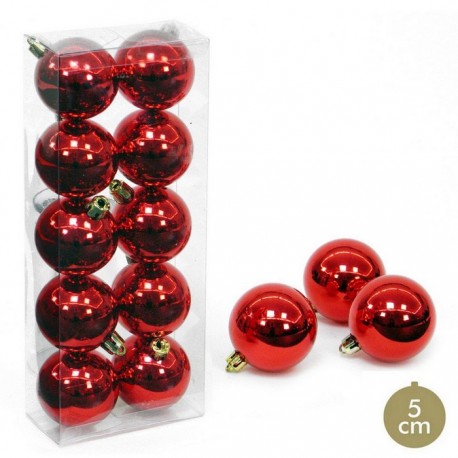 10 boules de paillettes rouges 5 X 5 X 5 Cm