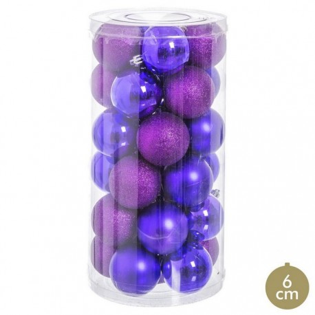 Boules de Paillettes Violettes 6 X 6 X 6 X 6 Cm