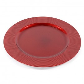 Sous Plat Rond en Plastique Rouge 33 X 33 X 1,50 Cm