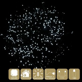 Rideau lumineux blanc à 8 fonctions avec 160 lumières