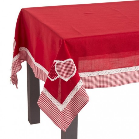 Nappe en polyester imprimée rouge 150 X 150 Cm