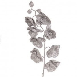 Branche d'Orchidée Argentée 97 X 8 X 8 Cm