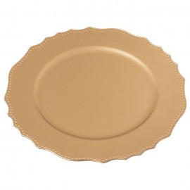 Plat Rond en Or 33 X 33 X 1,50 Cm