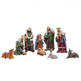 Ornement de la Nativité 9 figures en polyrésine 31,50 Cm