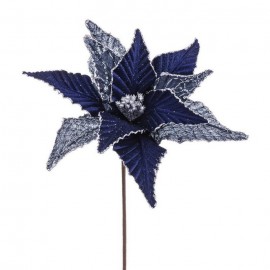 Fleur de poinsettia bleu foncé 50 X 24 Cm