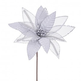 Poinsettia Silver Flower 50 X 28 Cm