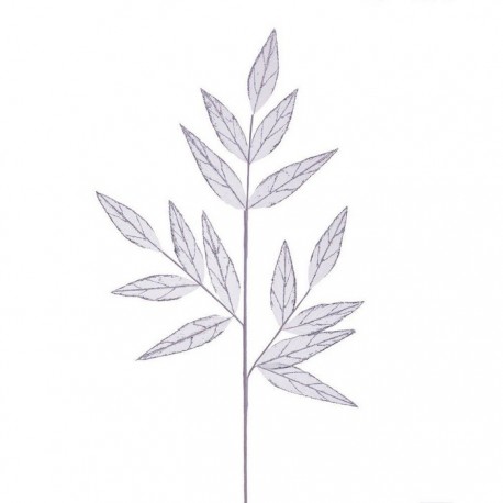 Branche de feuilles tissées en argent 90 Cm