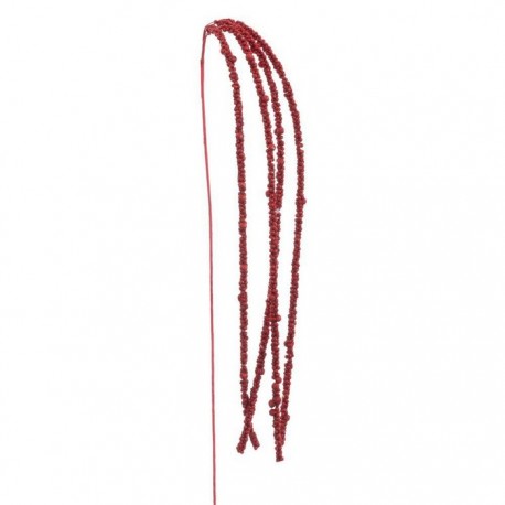 Branche Pailletée Plastique Rouge 140 Cm