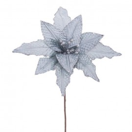 Fleur de poinsettia bleu tissé 25 X 47 Cm