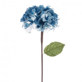Fleur d'hortensia bleu tissé 15 X 63 Cm
