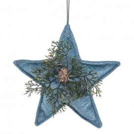 Pendentif étoile avec pin bleu 18 X 7 X 20 Cm