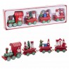 Train de Locomotives et 3 Wagons en Bois 25,50 X 7,50 X 7,50 X 3 Cm