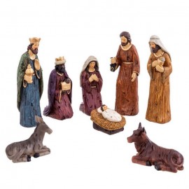 Ornement de la Nativité 8 Figures en polyrésine 16,50 Cm