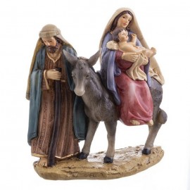 Ornement de la Nativité 4 figures en polyrésine 15 X 7 X 15 Cm