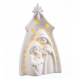 Ornement de la Nativité Avec Lumière Led Porcelaine 8 X 6 X 13,50 Cm