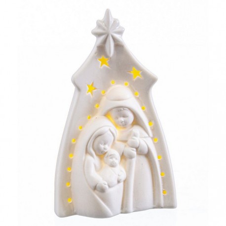 Ornement de la Nativité Avec Lumière Led Porcelaine 8 X 6 X 13,50 Cm