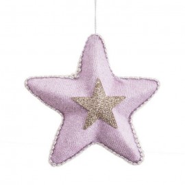 Pendentif étoile suspendue mousse rose 13 X 4 X 13 Cm